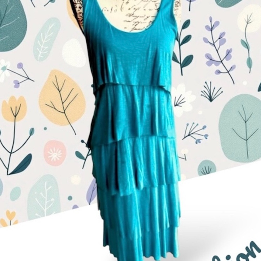 Tiered Teal Knit Dress Size Medium